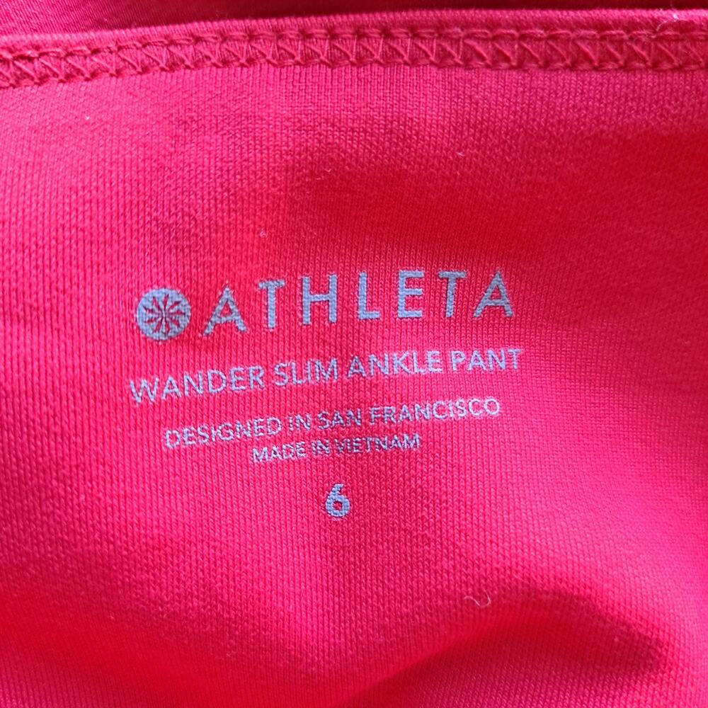 Athleta Wander Slim Ankle Pants Activewear Athleisure Travel Pink Women's Size 6 - Picture 9 of 11
